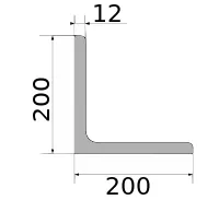 Уголок 200х200х12, длина 12 м, марка С345