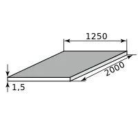 Лист оцинкованный 1.5х1250х2000 2 кл КР 1,25х2 пром_пас