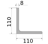 Уголок 110х110х8, длина 12 м, марка С255