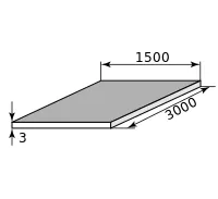 Лист нержав г/к 3х1500х3000, марка AISI 304 (08Х18Н10)