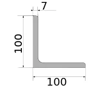 Уголок 100х100х7, длина 12 м, марка С255