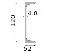 Швеллер 12 У, длина 11,7 м, марка Ст3