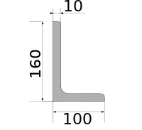 Уголок 160х100х10, длина 12 м, марка С255