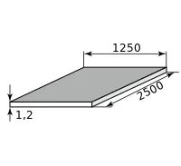Лист оцинкованный 1.2х1250х2500 Zn140 М пас