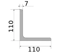 Уголок 110х110х7, длина 12 м, марка Ст3
