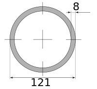 Трубы г/д 121х8, марка Ст20