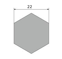 Шестигранник латунный п/тв ПТ 22, длина 3 м, марка Л63