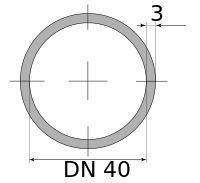 Трубы ВГП оцинкованные 40х3 ДУ, длина 6 м, DN 40