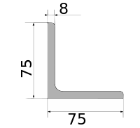 Уголок 75х75х8, длина 6 м, марка Ст3