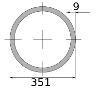 Трубы г/д 351х9, марка Ст20