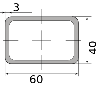 Труба профильная электросварная прямоугольная 60х40х3 3.00 5900-6100