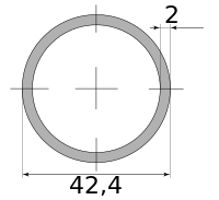 Трубы нерж. электросварные ЭСВ 42.4х2 зерк, длина 6 м, марка AISI 201