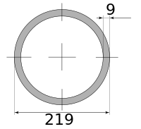 Трубы г/д 219х9, марка Ст20