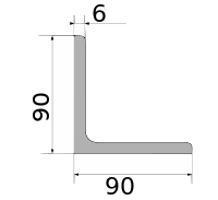 Уголок 90х90х6, длина 12 м, марка Ст3