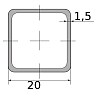 трубы нерж. электросварные эсв квадратные 20х1.5 имп зерк, марка aisi 201