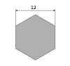 шестигранник латунный п/тв пт 12, длина 3 м, марка л63
