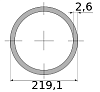 трубы нерж. электросварные эсв 219.1х2.6 имп, длина 6 м, марка aisi 321