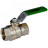 кран шаровой латунный никелирован r950w ду 32 g1 1/4&quot; ру35 вр полнопроходной рычаг зеленый giacomini r950wx006