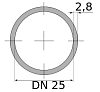 трубы вгп 25х2.8 ду, длина 12 м, dn 25, 1 дюйм