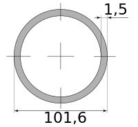 Фото трубы нерж. электросварные эсв 101.6х1.5 матовая, длина 6 м, марка aisi 304 (08х18н10) Трубы нерж. электросварные ЭСВ 101.6х1.5 матовая, длина 6 м, марка AISI 304 (08Х18Н10)